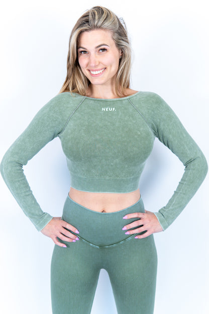 Saint-Calin - Long Sleeve Crop Top voor Dames | NEUF Sportwear